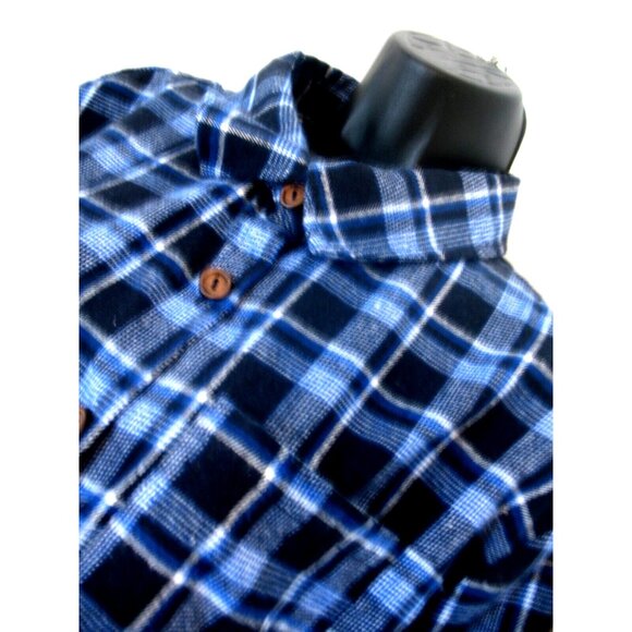 Pink Lily Flannel Shirt Women's 2XL Blue Plaid Raw Hem Modern Trendy - Picture 13 of 16